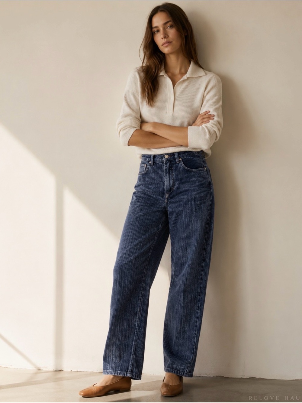 BDG Urban Outfitters High Rise Baggy Acid Wash Corduroy Pants Blue 27